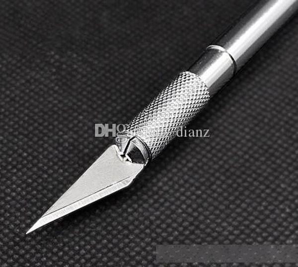

metal scalpel knife non-slip tools kit cutter engraving craft knives 6pcs blade mobile phone lappcb diy repair hand tools