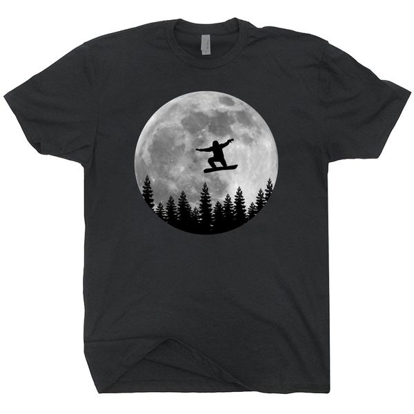 

2020 fashion summer snowboard full moon t-shirt retro snow boarding shirt tee shirt