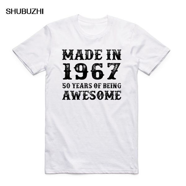 

made in 1967 50 years of being awesome fashion men print t shirt o-neck short sleeve clothing summer t-shirt gift