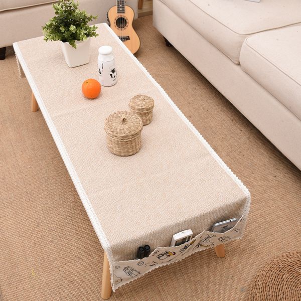 

table cloth literature and art fresh cotton linen woven mat multifunctional storage home decoration