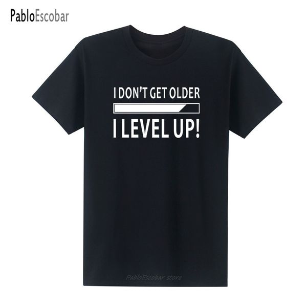 

new i don't get older i level up funny birthday nerd gamer holiday t shirts cotton short sleeve humor funny t-shirts