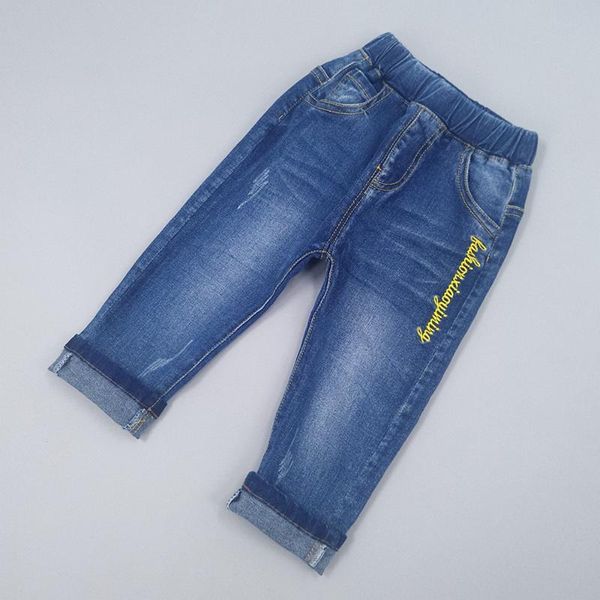 

toudder jeans spring autumn boys girls soft stretchy denim long pants trousers kids clothes baby clothing, Blue