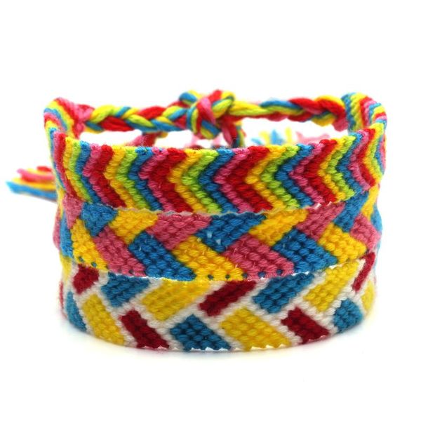 

charm bracelets boho soft cord knoted woven stripe friendship bracelet handmade macrame braid waterproof surf her misanga wayuu pulsera, Golden;silver