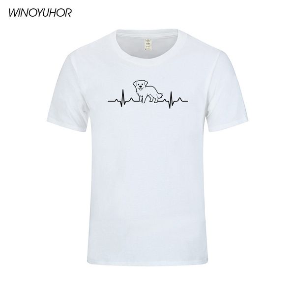 

bernese mountain dog heartbeat t-shirt men dog lovers gift cotton summer short sleeve t shirts homme