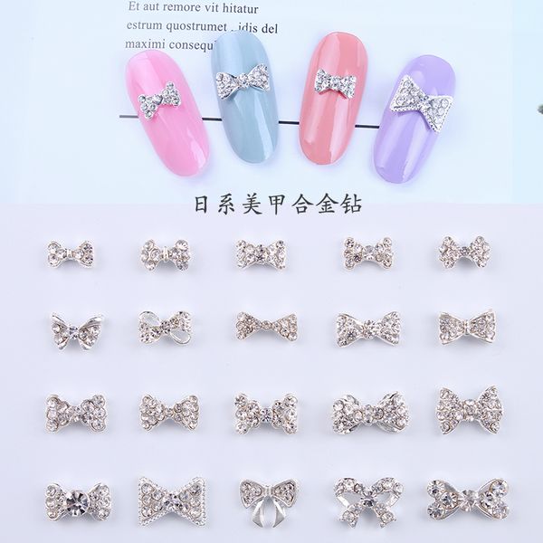 

nail art decorations 100pcs k9 series crystal alloy rhinestones 6*13mm crystals ab gem charm for 3d decoration #jc217, Silver;gold