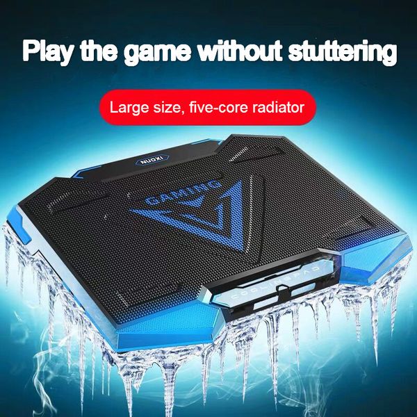 

lapcooling pads 18 inch gaming cooler five fan led screen dual usb port 1400 rpm pad with stand function for