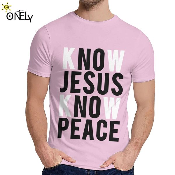 

man tee shirt know jesus know peace christian comfortable anime man's o-neck vintage t shirt