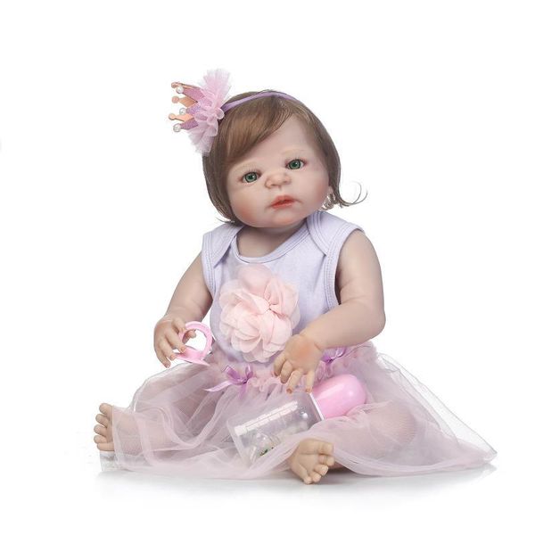 

simulation baby cute doll full glue can enter the water bath doll baby clothing model special 0-3m play house