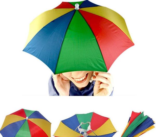 

party hats headband umbrella hat outdoor fishing beach garden sport camping foldable adjustable headwear rain umbrellas cap favor