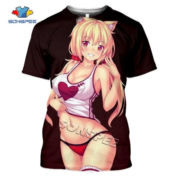

anime girl men summer homme pullover 3d print shirts oversized horror harajuku men clothing