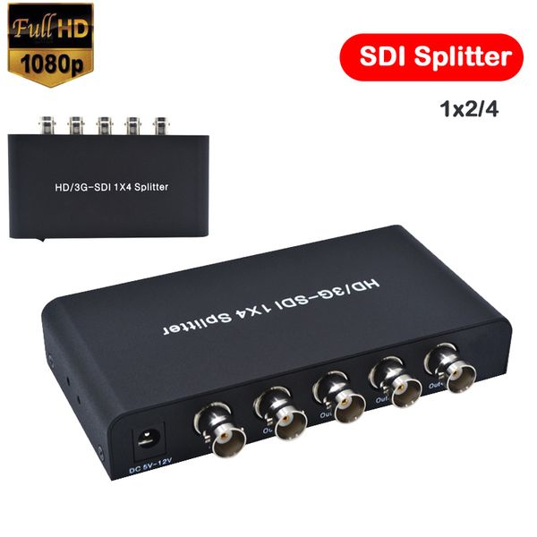 

4-port sdi splitter 1x4 swticher camera-to-sdi synchronous separation distribution 1 in to 4 out support hd/3g 1080p for display