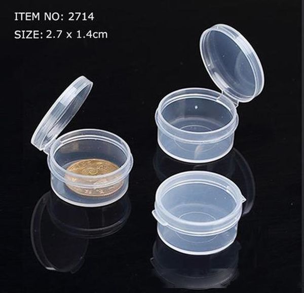 

mini plastic box for small accessories transparent round pe pvc packing boxes with cover container - 0111pack
