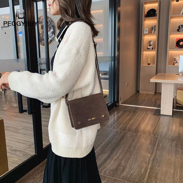 

women casual solid flap leather wild shoulder bag messenger bag messenger shoulder leather satchel flap crossbody handbag
