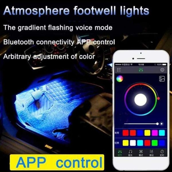 

parts atmosphere lights accessories lamps 4 pcs 12-led app music control