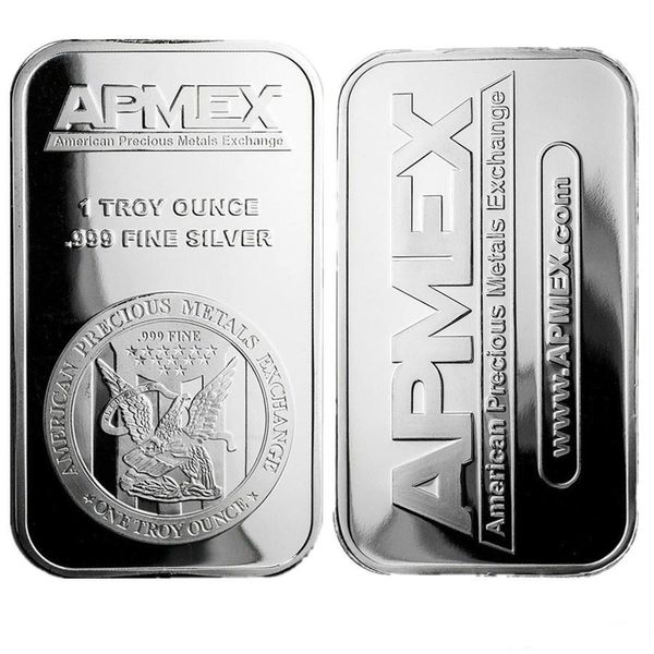 

1 oz apmex silver plated metal bar mint bullion bar silver coin for home collection souvenir gifts
