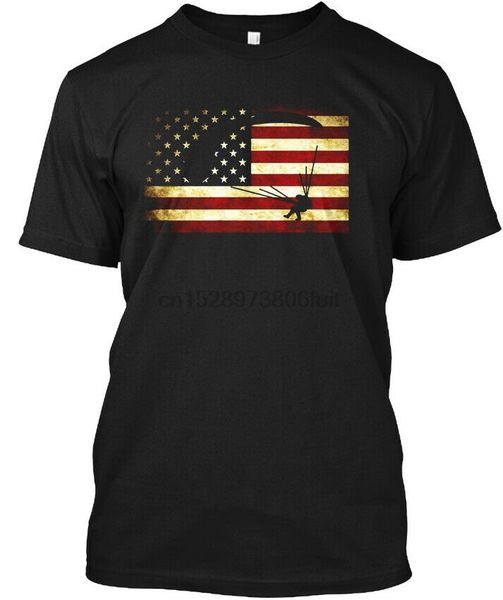 

paragliding t flying paraglider usa flag tagless tee t-shirt