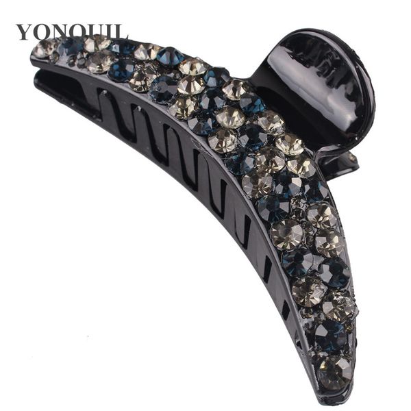 

ladies shiny crystal hair colorful hairclip barrettes women hair clip banana clip rhinestone accessories, Golden;silver