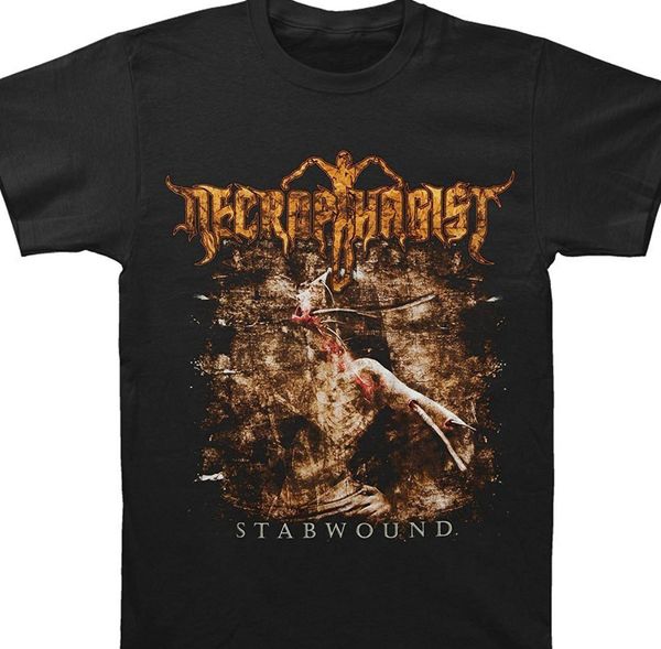 

100% cotton t shirts brand clothing tees necrophagist men's stabwound t shirt black