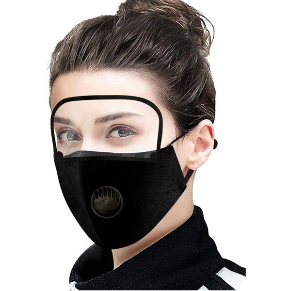 

глаза защиты сапун лицо моющегося клапан и маска pm25 многоразового щит для взрослых съемных масок с открытой маской для лица bbyyym bdehome, Black