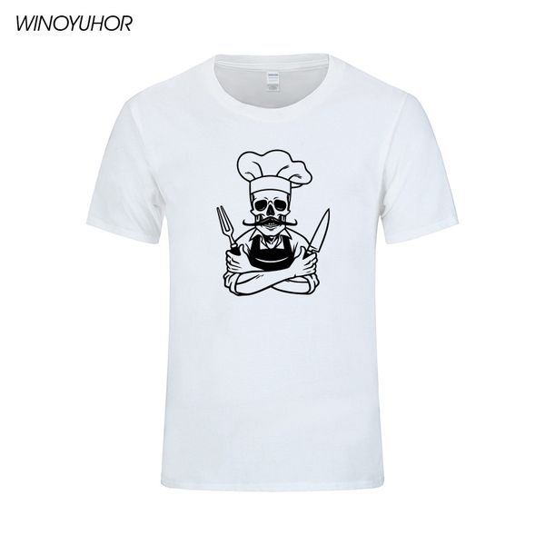 

шеф skull master bbq фартук cooking hat тенниска смешного ситец футболка для мужчин прохладной с коротким рукавом топы тис мужчина