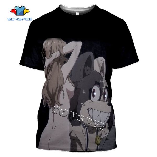 

hunting anime ragdoll gleipnir comic men summer 3d print shirts comics comics kawaii men clothing