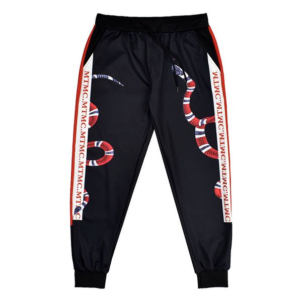 

19fw fashion mens pants sport striped drawstring sport pants casual joggers trouse sweatpants size m-8xl, Black