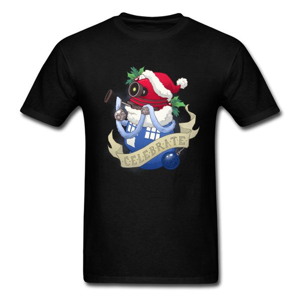 

celebrate stocking stuffer t-shirt men t shirt santa claus tshirt christmas tardis doctor who tee shirts cartoon