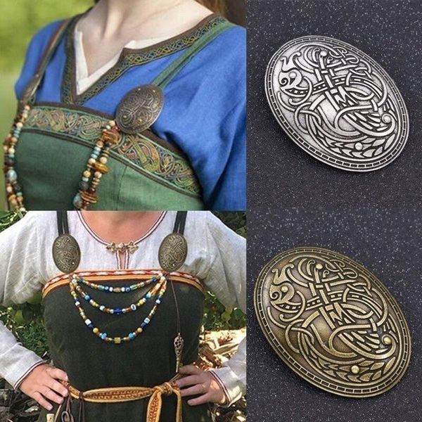 

pins, brooches norse medieval scarf pin viking shield symbol brooch oval shawl sweater valentines day christmas gift for women men, Gray
