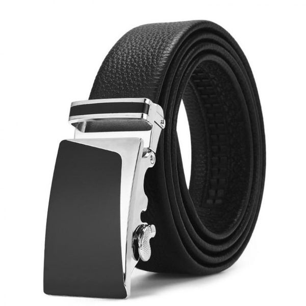 

new luxury men's belt fashion zinc alloy automatic buckle first layer cowhide belt young student middle-aged business jeans, Black;brown
