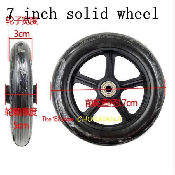 

wheelchair front wheel universal wheel accessories 7-inch wheels solid tire wheelchair front small