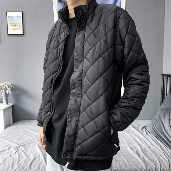 

new fashion men jacket casual sport streetwear mens womens jackets down warm quality jacket coat lattice m-3xl, Black;brown