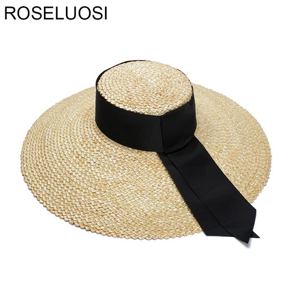

wide brim hats roseluosi women beach hat 2021 summer straw for vacation female fashion sun sombrero mujer playa, Blue;gray
