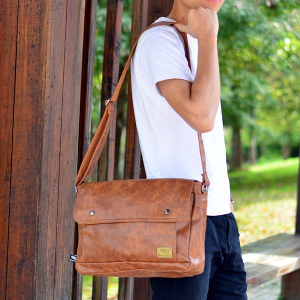 

mens horizontal business shoulder bag a4 paper leather handbag business briefcase mens bag messenger bag casual