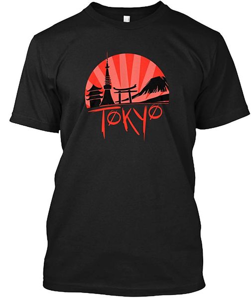 

men t shirt 2020 summer 100% cotton skyline of japan tokyo japanese sunset t-shirt classic tee shirts