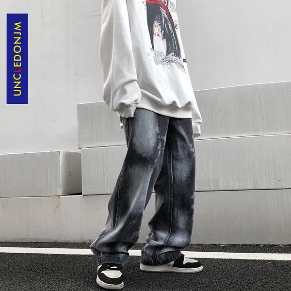 

men's jeans uncledonjm tie-dye fashion hip hop for men clothing denim t2-b117, Blue