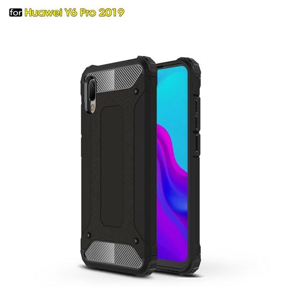 

dual layer impact resistant luxury rugged armor shockproof phone case for huawei y6 pro 2019 soft back case cover