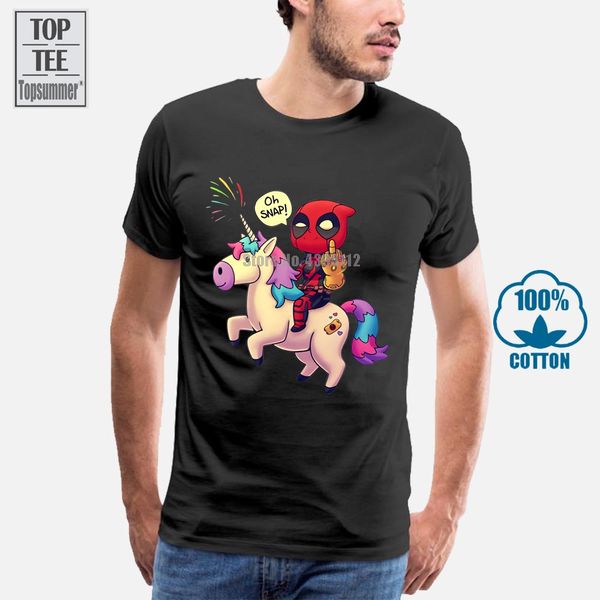 

deadpool tshirt riding a unicorn rainbow cartoon tee badass merc movie 2 cartoon t shirt men new fashion tshir