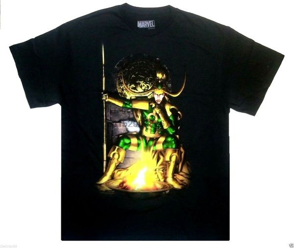 

loki throne 100% cotton comic book superhero character t-shirt (m-l