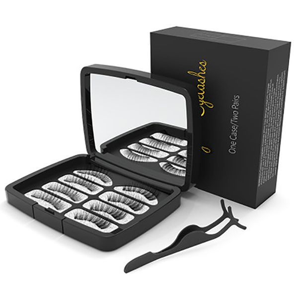 

false eyelashes acrylic 2 pairs double magnet set iron suction magnetic