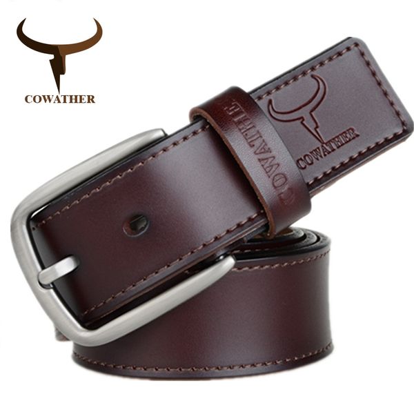 

cowather fashion design cow genuine leather 2020 new men belts good quality male belt for men pin buckle xf013, Black;brown