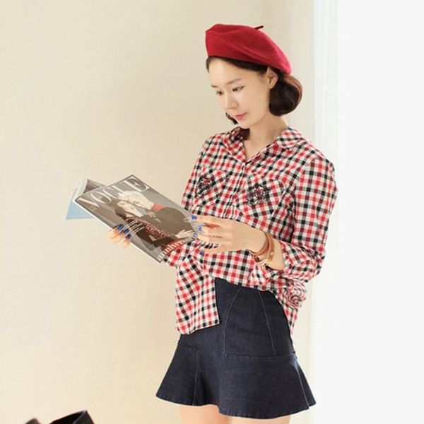 

berets artist beret woman vintage spring winter warm plain takes a flat cap wool beanie hat head wear solid color, Blue;gray