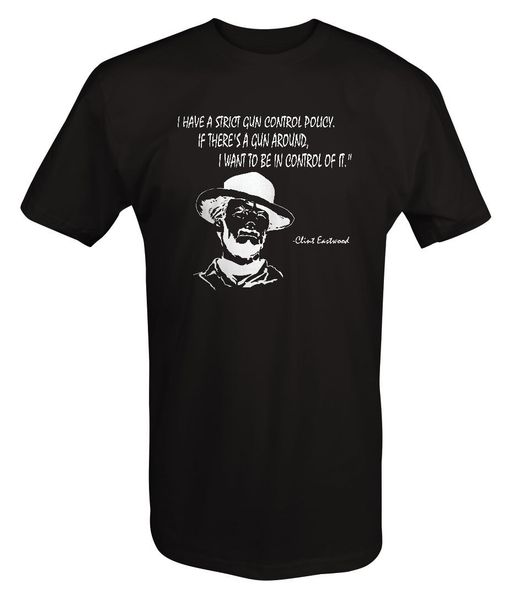 

2019 100& cotton clint eastwood dirty harry gun control movie t shirt summer style tee shirt