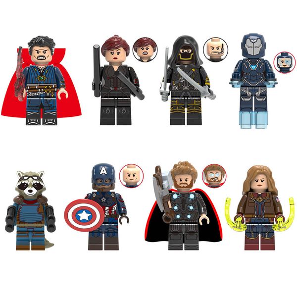 

marvel avengers super hero building blocks toy doctor strange black widow hawkeye rocket raccoon captain america thor mini action figure