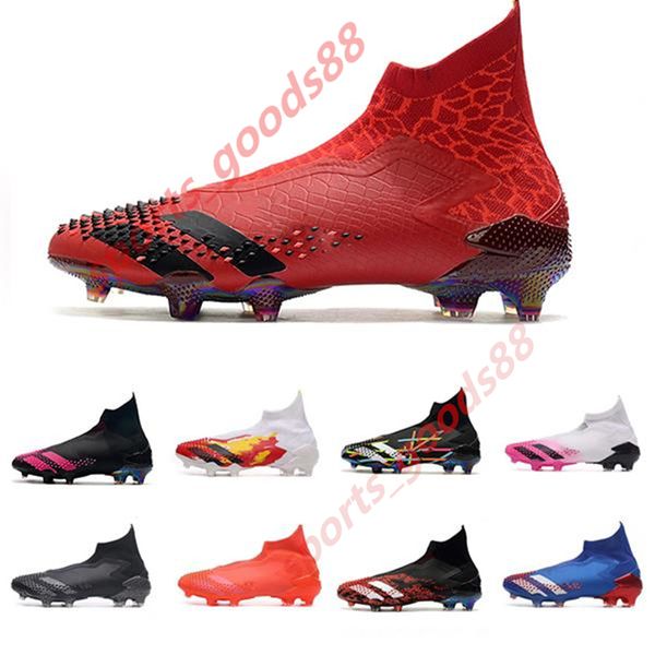 

2020 soccer boots high predator 20+ laceless adv dragon limited edition core black shock pink youth big kids mens locality pack football, White;red