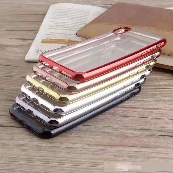 

ultra thin electroplating plating soft clear tpu case for iphone 8 5s se 6 6s 7plus 50pcs