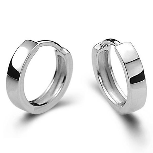 

trendy silver color hoop earrings white copper plated earrings for women glossy party simple jewelry bijoux brincos, Golden;silver