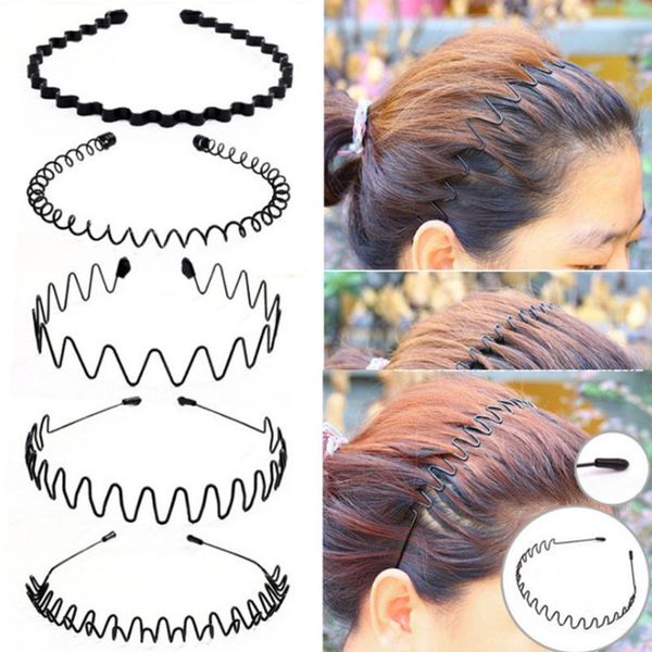 

6pcs headband spring wave design women men sports non-slip hair band hair accessories
