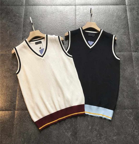 

fashion men's sweater vest autumn and winter new v neck sweater women couple loose trend sweatshirts sleeveless size -2xl, White;black