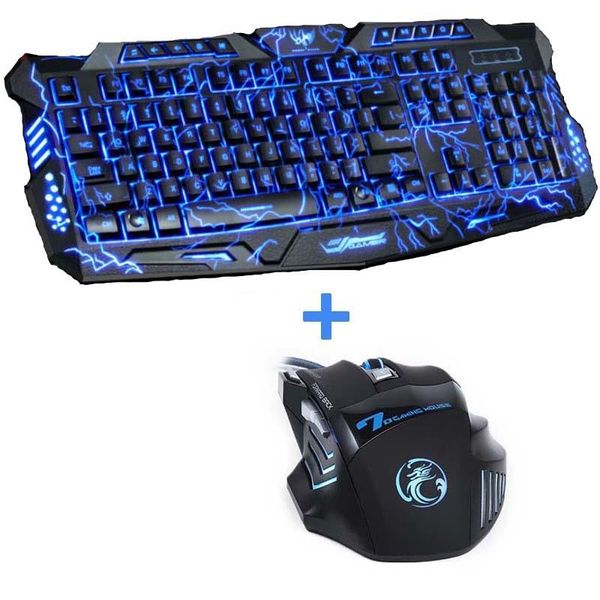 

red/purple/blue backlight led pro gaming keyboard m200 usb wired powered full n-key 7 buttons 5500 dpi mouse computer peripheral
