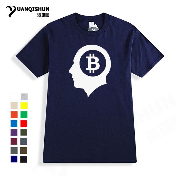 

bitcoin in brain print t-shirt cotton mens t shirts funny bitcoin tshirts casual custom man tee brand clothing